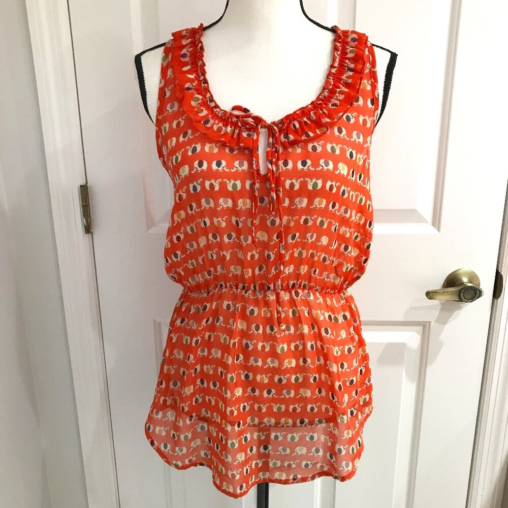 Aina Be Colorful Elephant Print Blouse S